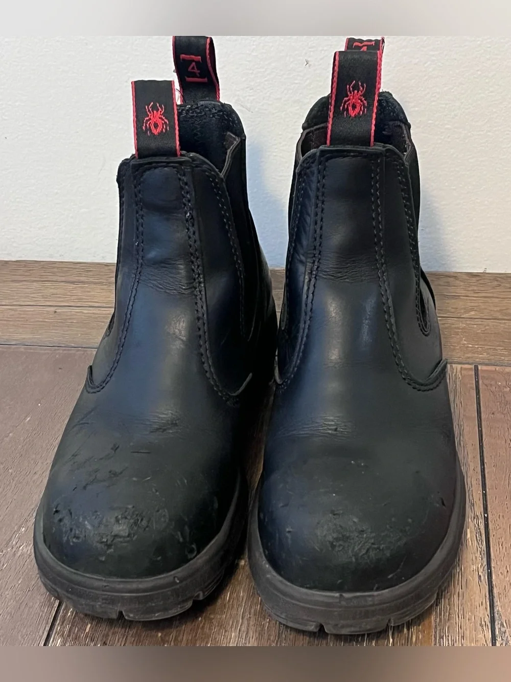 Redback Black Leather Chelsea Work Boots Safety Toe Mens size 5